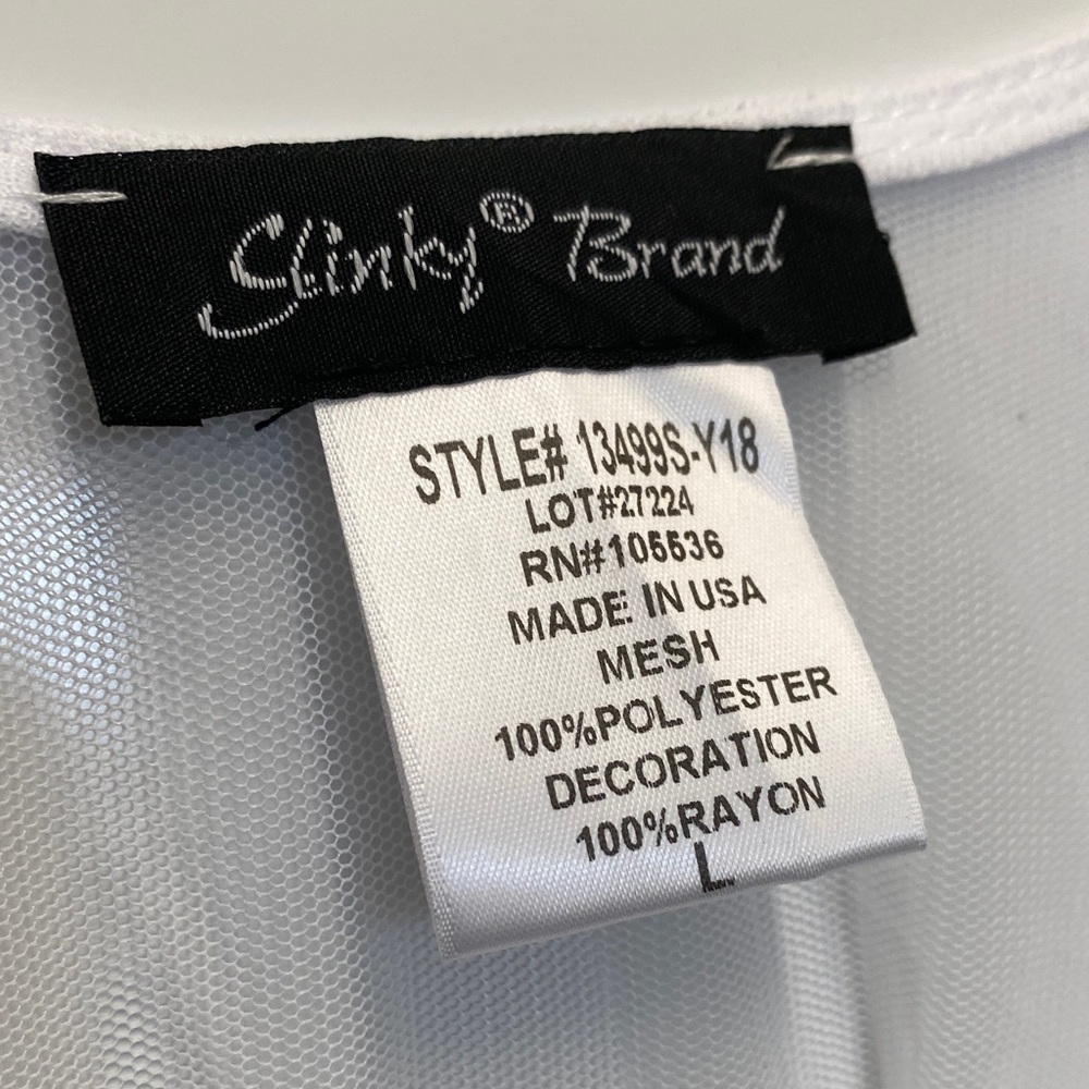 Slinky Brand White Mesh Garment - Picture 2 of 3
